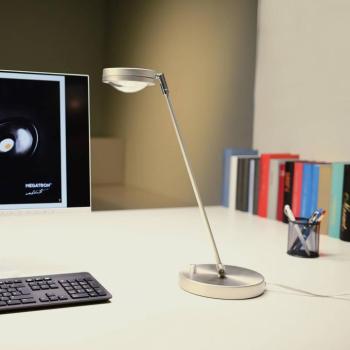 Megatron Ottica LED-es asztali lámpa, titánium, fényerőszabályzóval kép