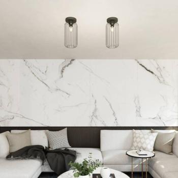 Mennyezeti lámpa Barn, Ø 16 cm, fekete, fém, E27 kép