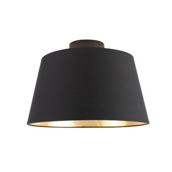 Mennyezeti lámpa pamut búrával fekete arannyal 32 cm - Combi Black kép