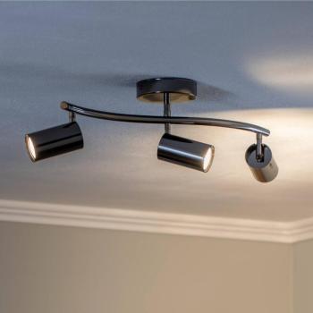 Mennyezeti spotlámpa, fekete-króm, 3 izzós kép