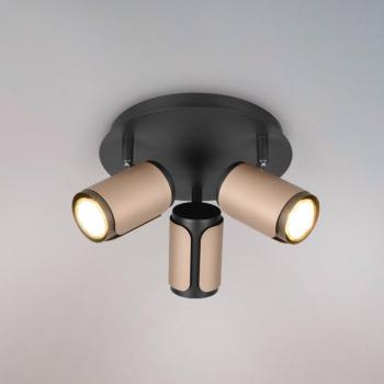 Mennyezeti spotlámpa Gillan, kávé, 3 izzós, kerek, fém, GU10 kép