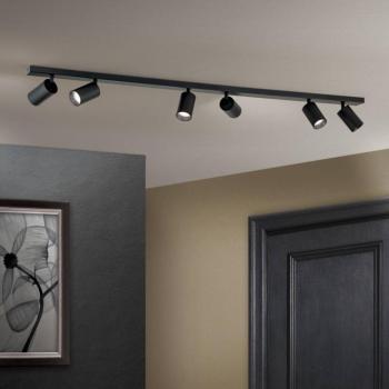 Mennyezeti spotlámpa Sean, 6 izzós, fekete kép