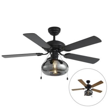 Mennyezeti ventilátor fekete 107,5 cm húzókapcsolóval - Mistral Busa kép
