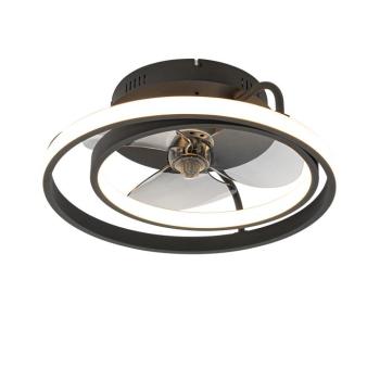 Mennyezeti ventilátor fekete 46,5 cm LED-del, távirányítóval - Kees kép