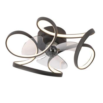 Mennyezeti ventilátor fekete 55 cm LED-del, fényerőszabályzóval és távirányítóval - Mandy kép