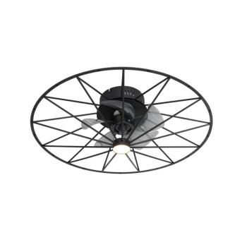 Mennyezeti ventilátor fekete 62cm LED-del, fényerőszabályzóval és távirányítóval - Yaran kép
