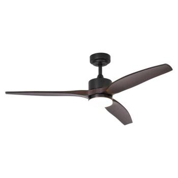 Mennyezeti ventilátor fekete fa mintázattal 132 cm LED-del, fényerőszabályzóval és távirányítóval - Joly kép