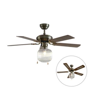 Mennyezeti ventilátor sárgaréz fa 107,5 cm húzókapcsolóval - Mistral Karel kép
