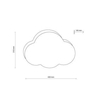 Mennyezeti világítás Cloud, rózsaszín, 43 cm hosszú, textil, felhő, E27 kép