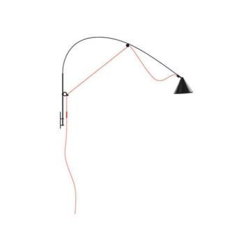 midgard LED fali lámpa AYNO L, fekete/narancs, 3.000 K 130 cm kép
