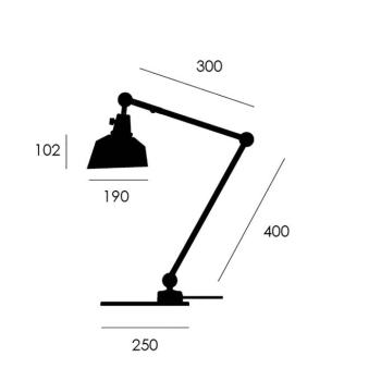 midgard moduláris TYP 551 asztali lámpa fekete 60 cm kép