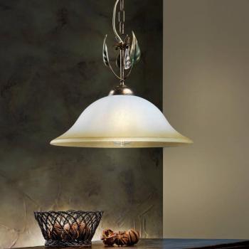 Mira lógó világítás, krém/bronz, üveg, Ø 40 cm, E27 kép