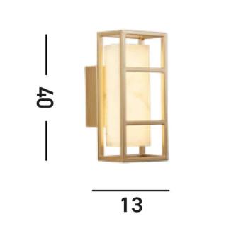 Mirage LED fali lámpa, magasság 40 cm, arany, acél, IP44 kép