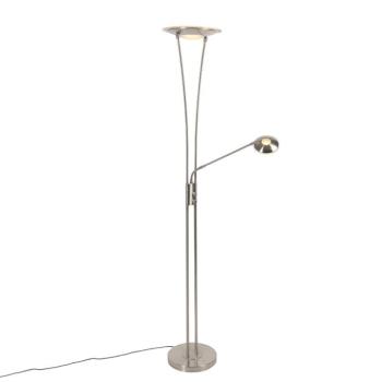 Modern acél állólámpa LED-del és olvasókarral - Ibiza kép