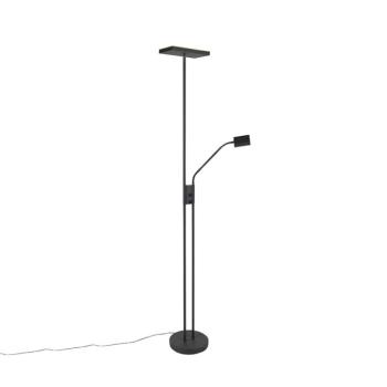 Modern állólámpa fekete, LED-del és dimmerrel, olvasólámpával - Jazzy kép