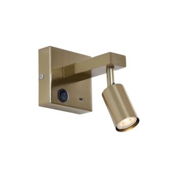 Modern arany fali lámpa USB-C csatlakozóval, dönthető - Rex kép