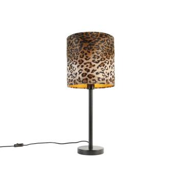 Modern asztali lámpa fekete leopárd árnyékolóval 25 cm - Simplo kép