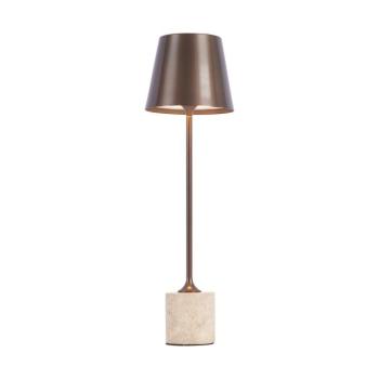 Modern asztali lámpa sötét bronz 37 cm LED-del, dimmelhető, IP54, újratölthető - Topi kép