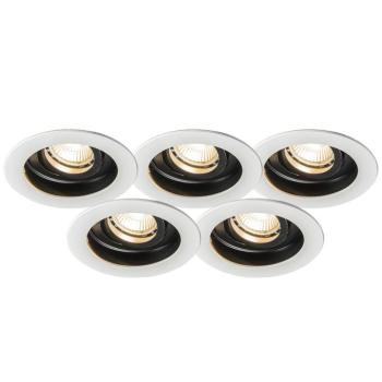 Modern beépített reflektor fehér acél 5 db-os készlet - Rondoo kép