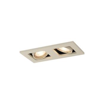 Modern beépíthető spotlámpa bézs GU10 50 mm elforgatható és dönthető 2 fényforrással - Qure kép