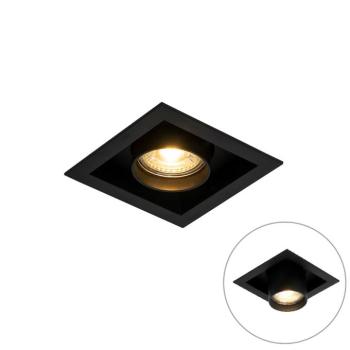 Modern beépíthető spotlámpa fekete állítható - Roof kép