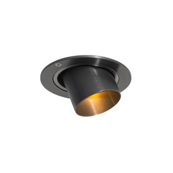 Modern beépíthető spotlámpa, sötétmetál GU10, 35 mm-es kerek, dönthető - Installa kép
