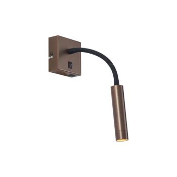 Modern bronz fali lámpa USB-C porttal - Gosna kép