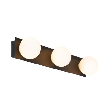 Modern fali lámpa fekete 48 cm IP44 3-lámpás - Cederic kép