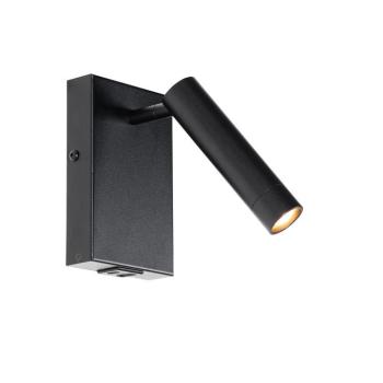 Modern fali lámpa fekete állítható USB-vel - Croft kép
