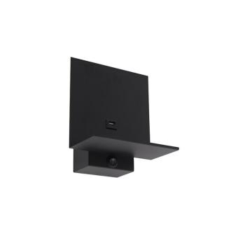 Modern fali lámpa fekete, USB csatlakozóval - Flero kép