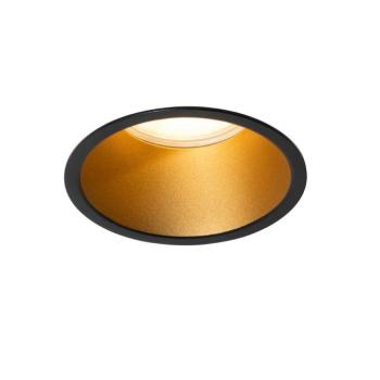 Modern fekete-arany GU10-es süllyesztett spotlámpa 70 mm, IP44 - Dept kép