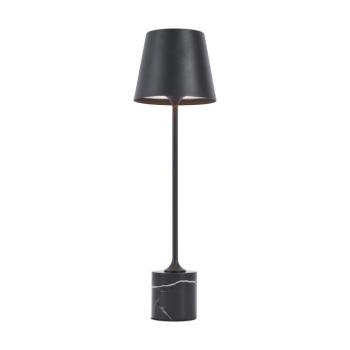 Modern fekete asztali lámpa 37 cm LED-del, dimmelhető, IP54, újratölthető - Topi kép