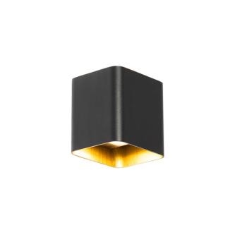Modern fekete fali lámpa LED-del IP54 négyzet alakú - Evi kép
