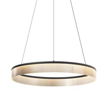 Modern fekete függőlámpa 78 cm LED-del, 3 lépésben dimmelhető - Anello csillár kép