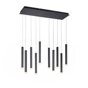 Modern fekete függőlámpa LED-del 10-lámpás - Stanislas kép