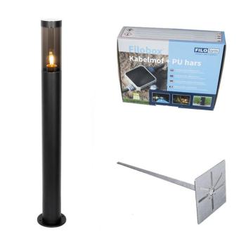Modern fekete kültéri oszloplámpa 80 cm IP44 - Rox kép
