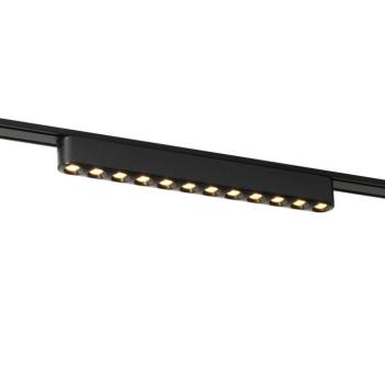 Modern fekete mennyezeti lámpa sínrendszerhez, 1 fázisú, 12W, 3000K - Magnetic Puntua kép
