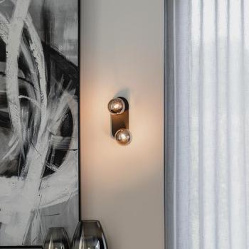 Modern fekete reflektor füstüveggel 2-lámpás - Athén kép