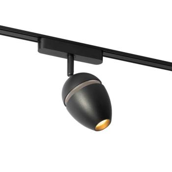 Modern fekete spotlámpa 1 fázisú sínrendszerhez, LED-del - Magnetic Eggy kép