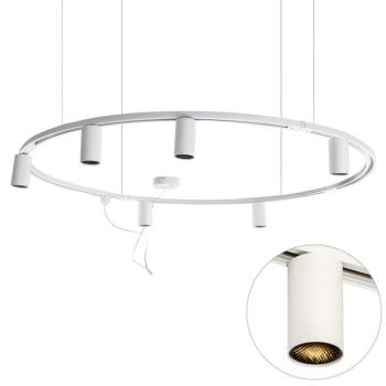 Modern függesztett sínrendszer 6 fehér spotlámpával, 1 fázisú GU10 50 mm - Iconic Ruby Honey kép