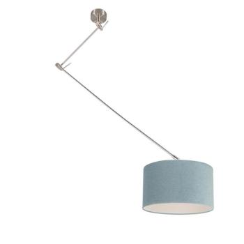 Modern függőlámpa acélból ásványi árnyékolóval 35 cm - Blitz kép
