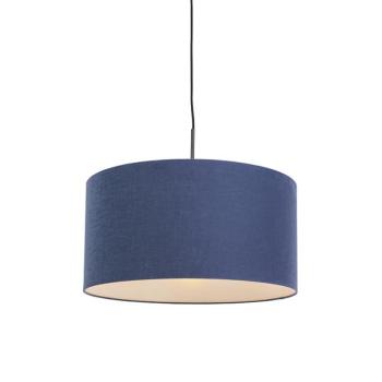 Modern függőlámpa fekete antik kék árnyékolóval 50 cm - Combi 1 kép