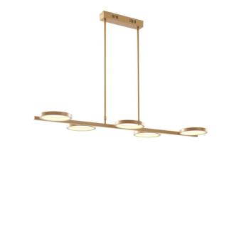 Modern függőlámpa LED-del, 3 fokozatban szabályozható arany 5-lámpás - Vivé kép