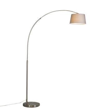 Modern ív lámpa acélból szürke szövet árnyékolóval - Arc Basic kép