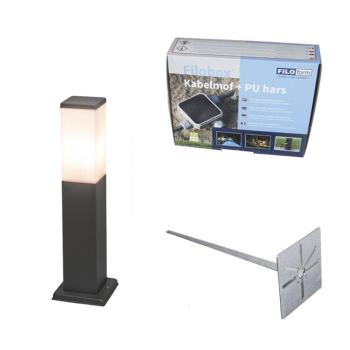 Modern kültéri oszloplámpa sötétszürke opál üveggel 45 cm IP44 - Malios kép