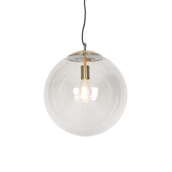Modern lógólámpa sárgarézzel és füstüveggel 40 cm - Ball kép