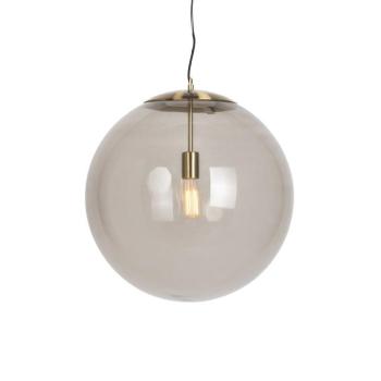 Modern lógólámpa sárgarézzel és füstüveggel 50 cm - Ball kép
