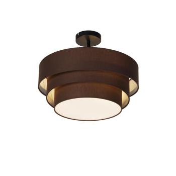 Modern mennyezeti lámpa barna 45 cm 3 lámpás - Drum Trio kép
