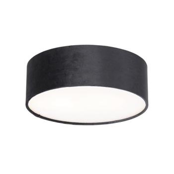 Modern mennyezeti lámpa fekete 30 cm arany belsővel - Drum kép