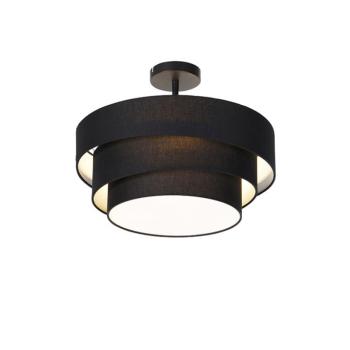 Modern mennyezeti lámpa fekete 45 cm 3-lámpás - Drum Trio kép